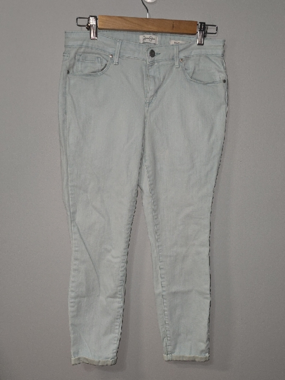 jessica simpson jeans womens size 10 mint green rolled skinny crop Pastel